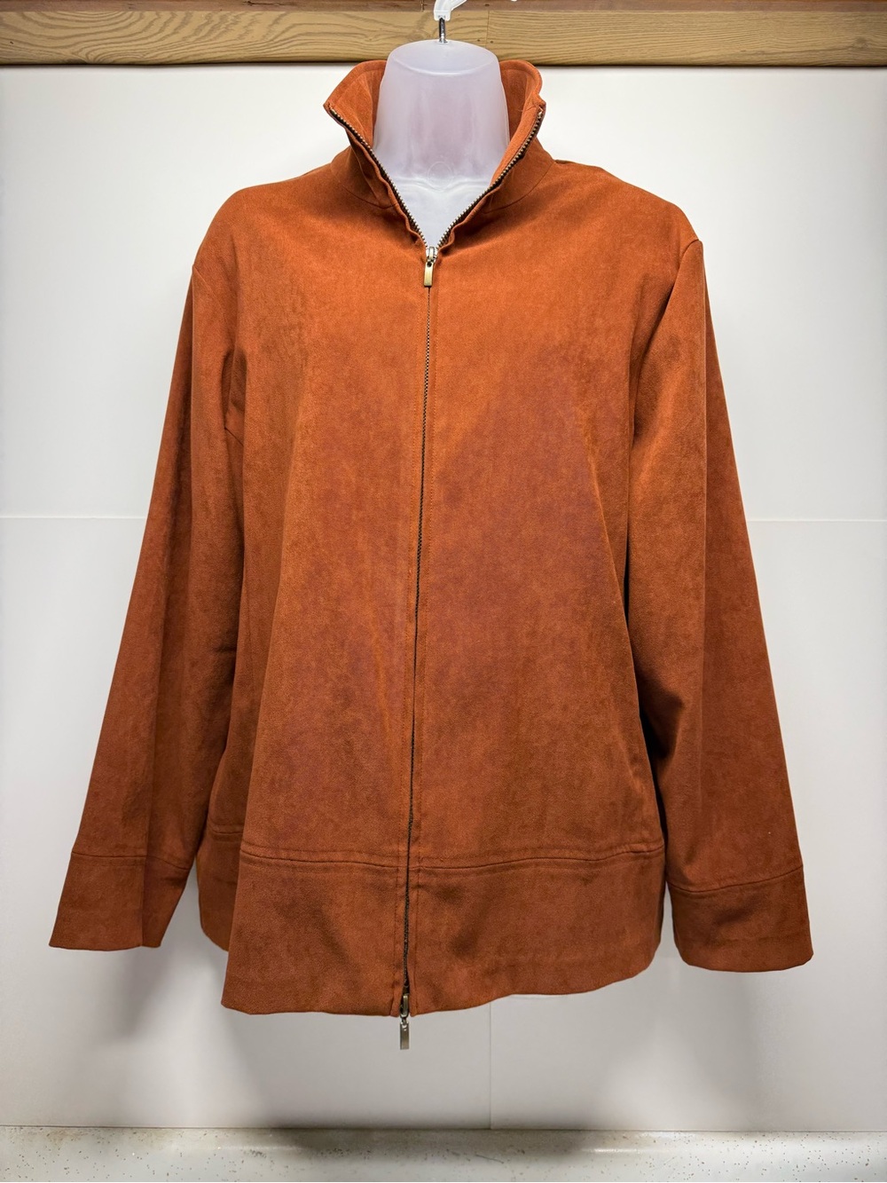 Notations Rust Zip-Front Suede Utility Jacket